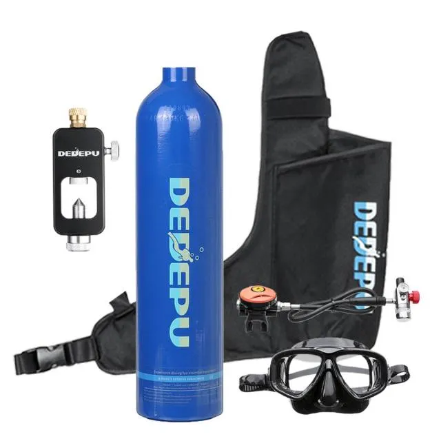 1L Scuba Diving Cylinder 15-20min Capability Oxygen Tank Set Dive Respirator Air Pump for Snorkeling Breath Diving Equipment