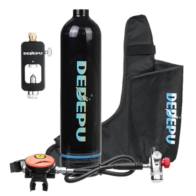 1L Scuba Diving Cylinder 15-20min Capability Oxygen Tank Set Dive Respirator Air Pump for Snorkeling Breath Diving Equipment