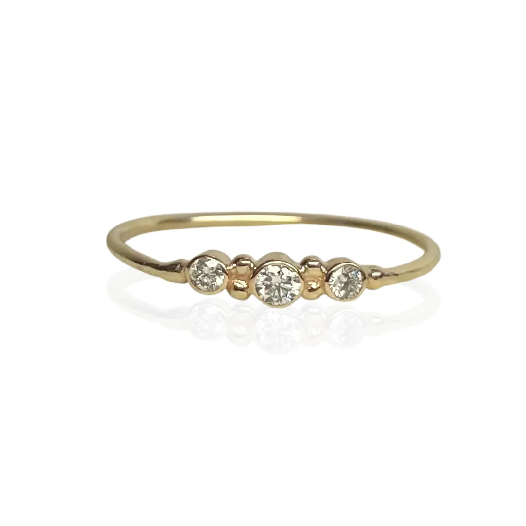3 stone diamond ball ring