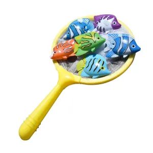 9" Colorful Weighted Fish Catching Water Game Yellow Synthetic