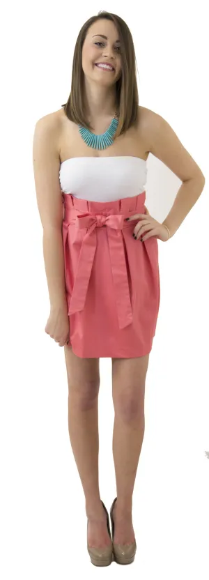 Carolina Bow Skirt- Lt. Weight Coral- Cotton Sateen Unlined