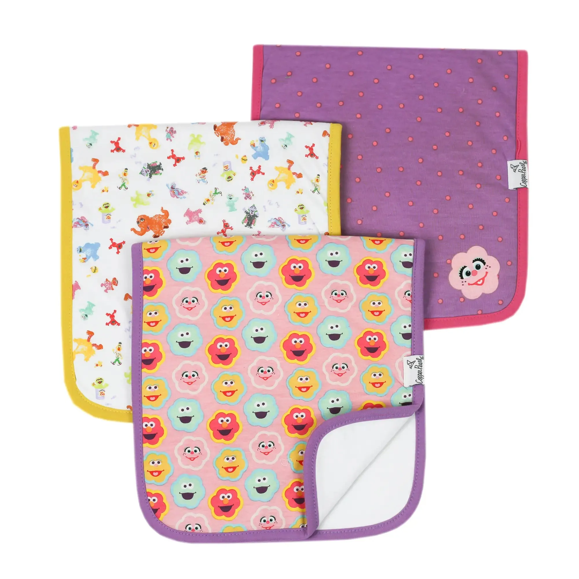 Copper Pearl Sesame Street Abby and Pals Premium Burp Cloth Set