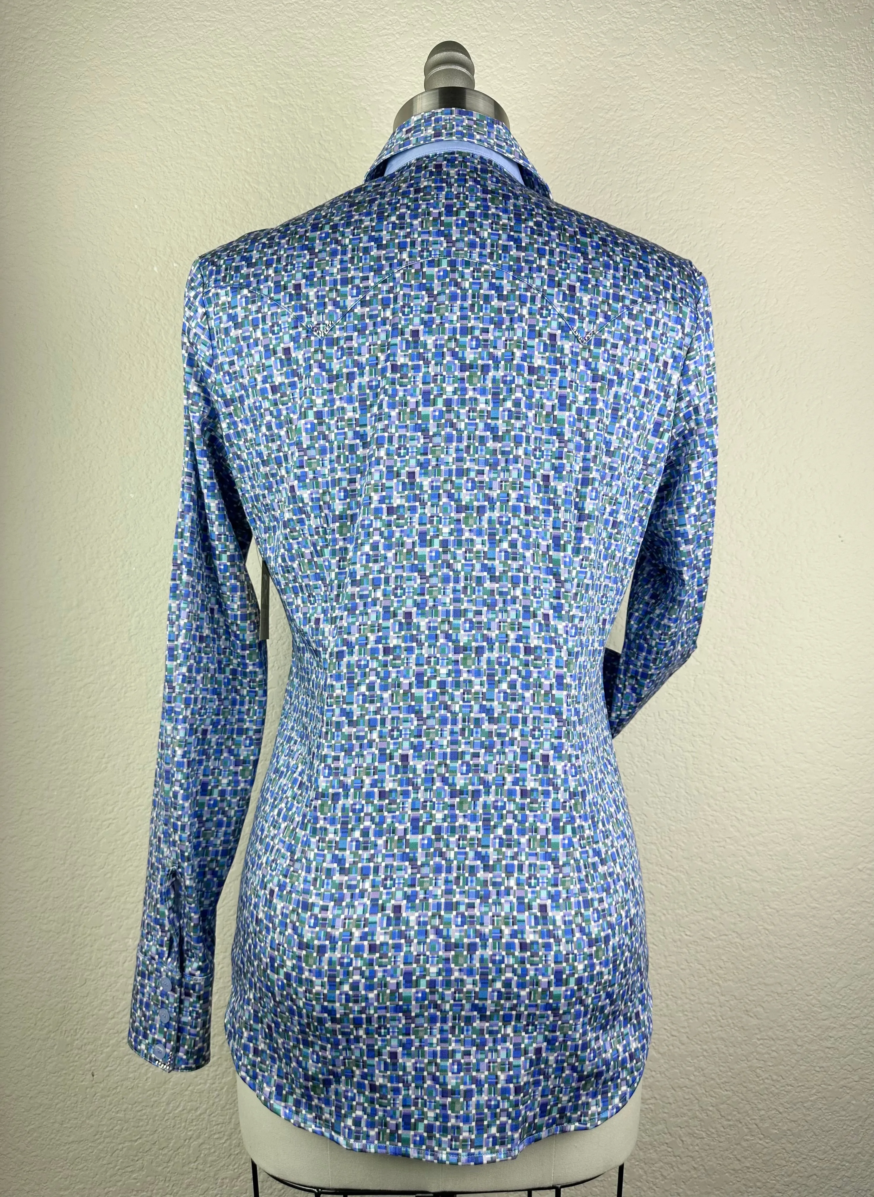 CR Western Pro Lavender and Blue Pixel Stretch Cotton Sateen - FINAL SALE