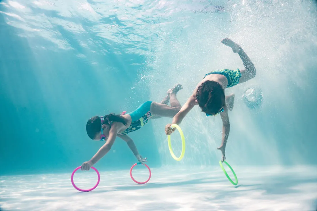 Four weighted aquatic rings multi colours