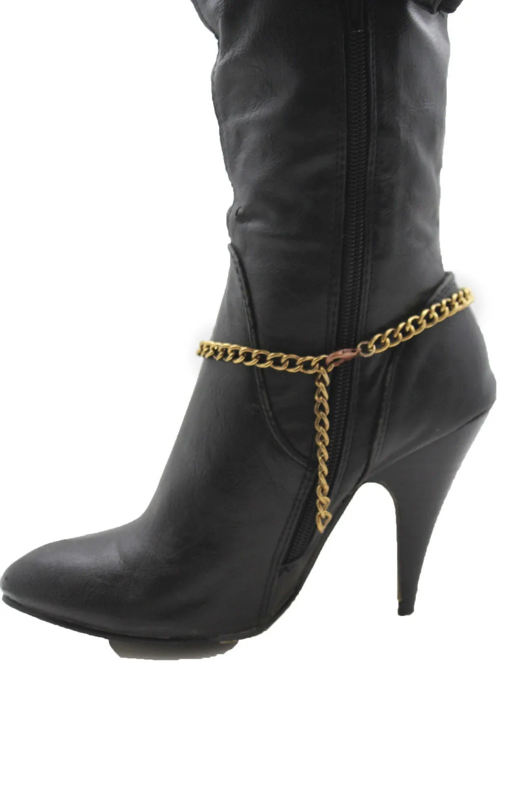 Gold Metal Boot Chain Bracelet Fat Buddha India Anklet Bohemian Shoe Charm Women