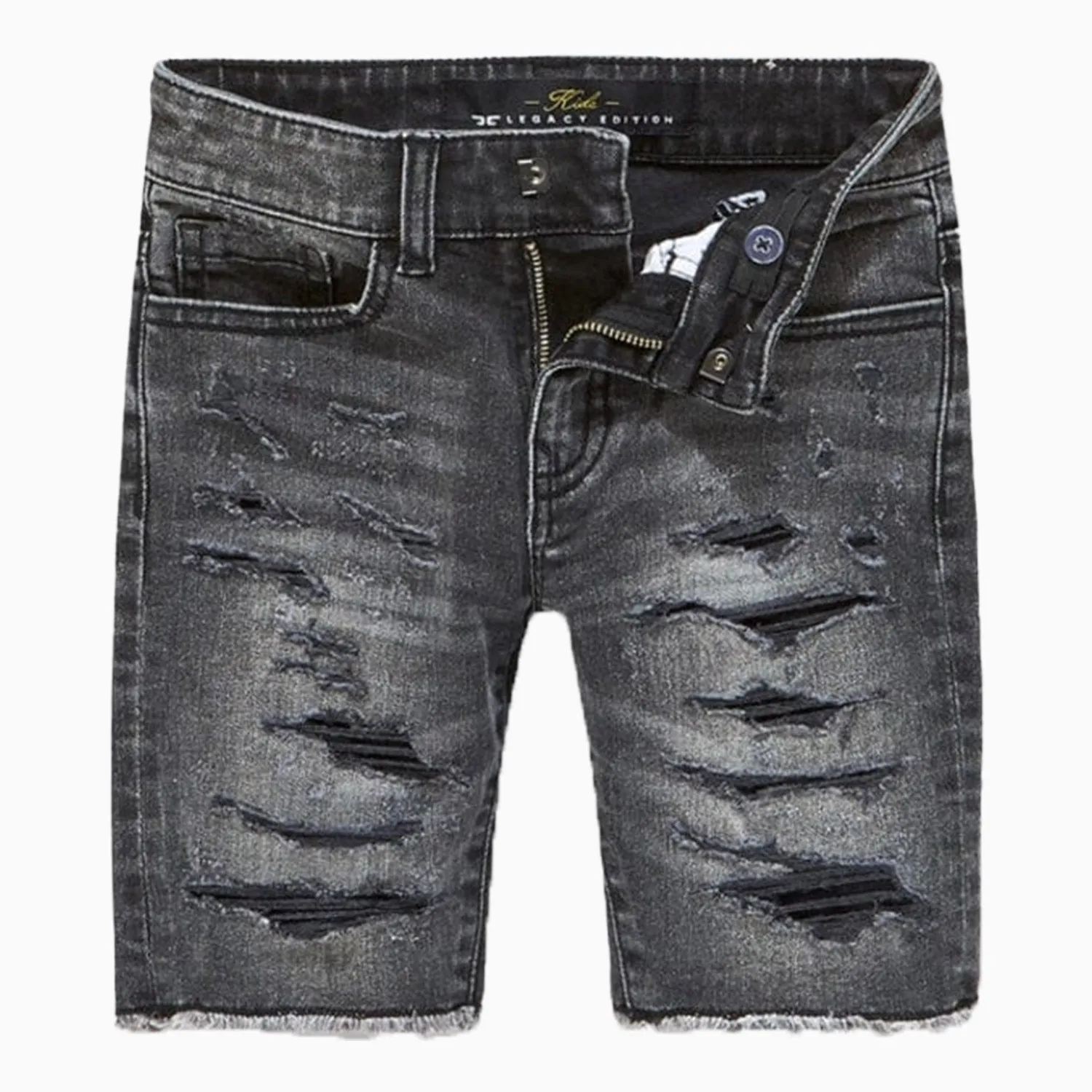 Kid's Shredded Abyss Denim Shorts