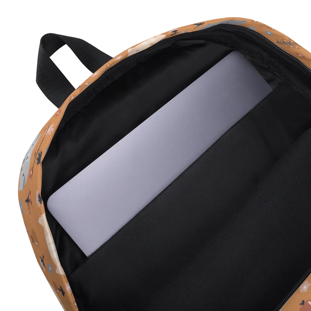 Orange Pet Faces Backpack