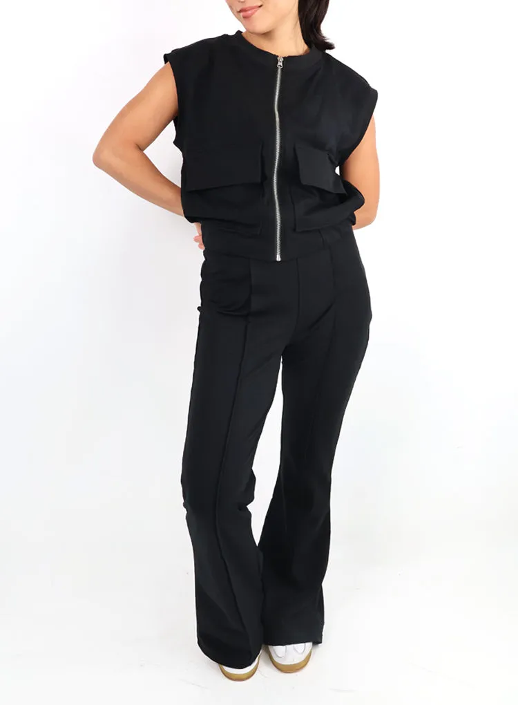 PINTUCK FLARED PANTS