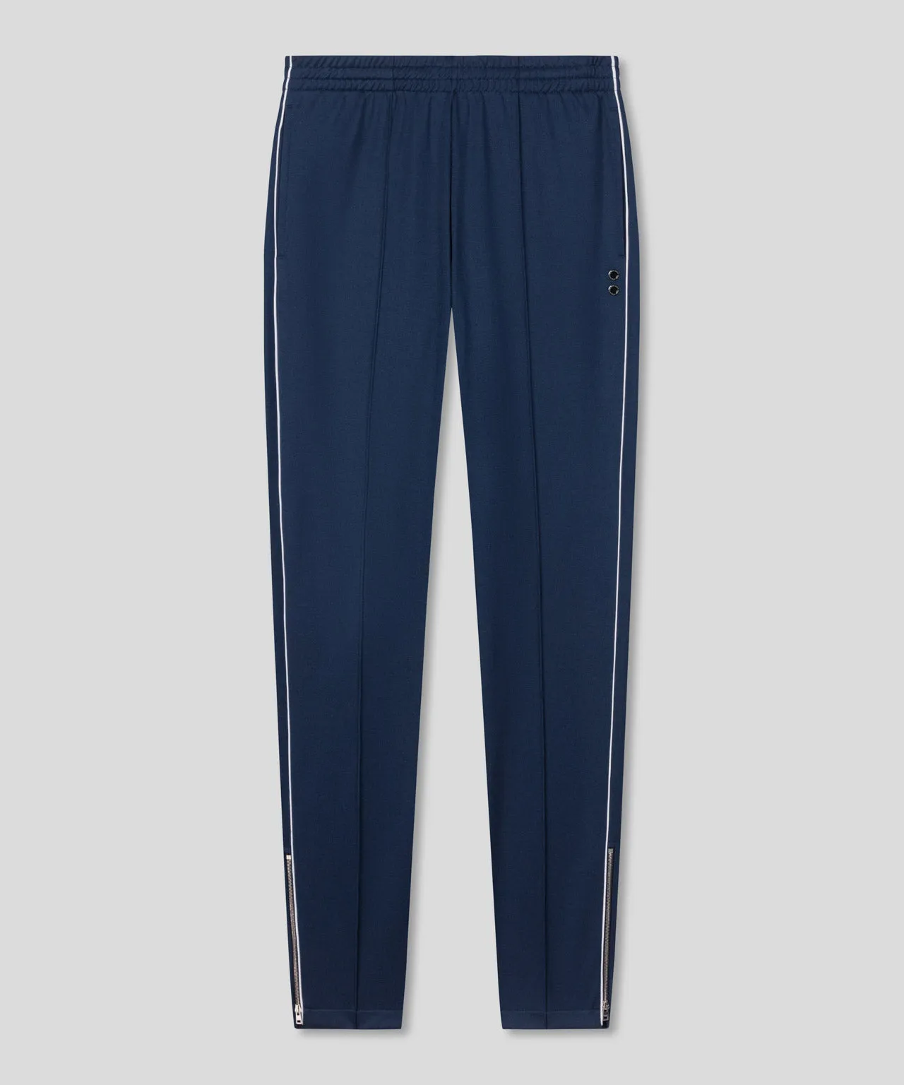 Retro Cotton Pants w. Piping: Deep Ocean