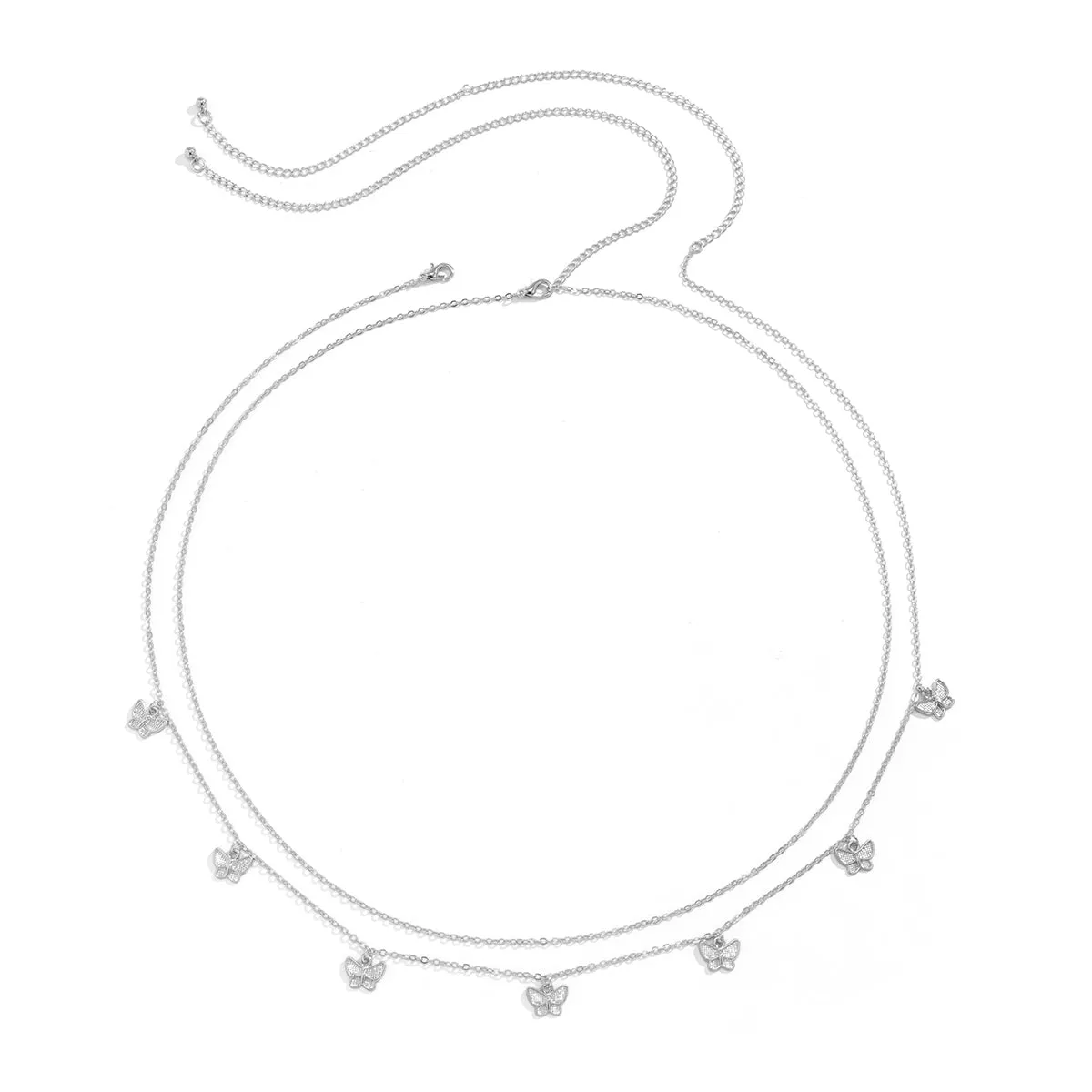 Silver-Plated Butterfly Waist Chain Set