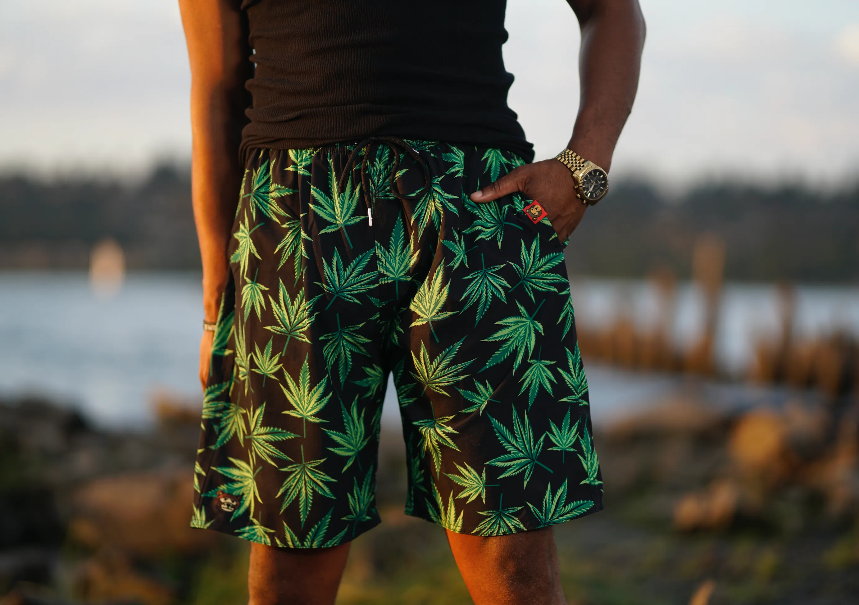 Wavy Boy "Leafy Bear Head" Trunks