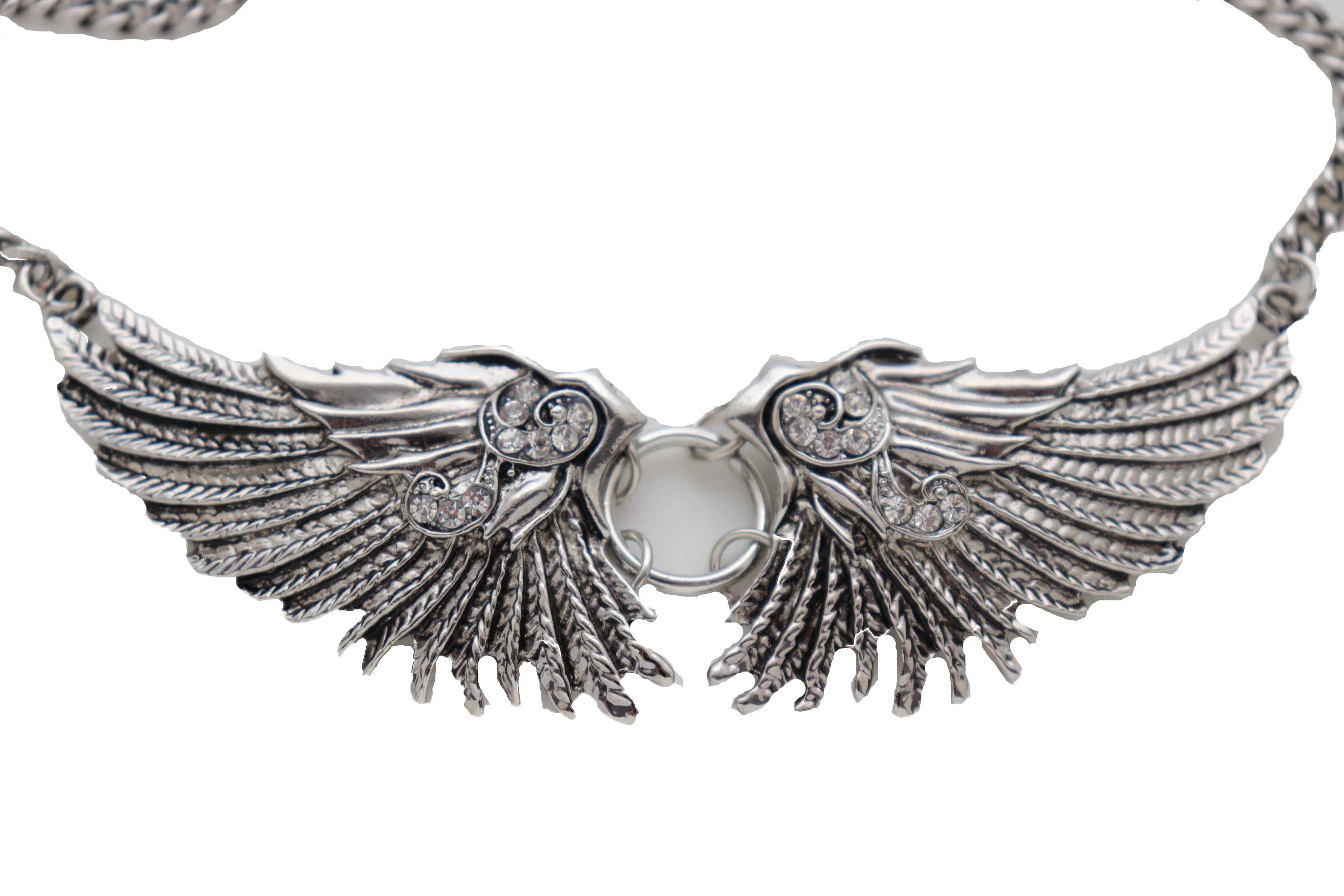 Western Silver Metal Boot Chain Bracelet Shoe Angel Wings Charm Jewelry